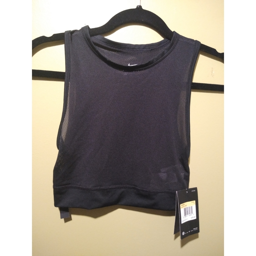 Nike Dry Black Sheer Crop Top